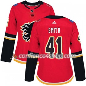 Adidas Maillot de Hockey Calgary Flames Mike Smith 41 2017-2018 Rouge Authentic - Femme